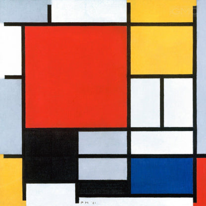 Composition with Large Red Plane, Yellow, Black, Grey and Blue